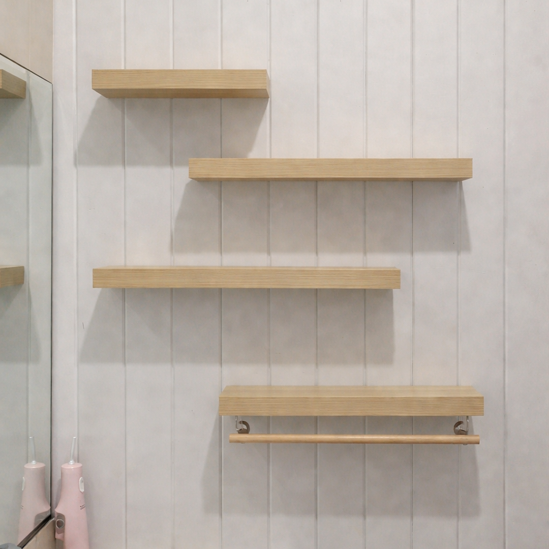 مجموعة 4 رفوف حائطية عملية للحمَّام